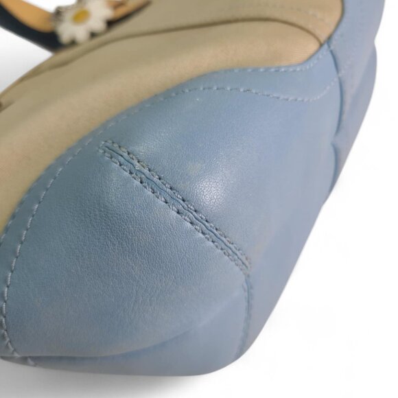 Vintage COACH Y2K baby blue Daisy Twill Satchel Mini Tote in pool/stone - Picture 8 of 10